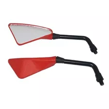 Retrovisor Sport Triangular Rosca Direita Capa Vermelho