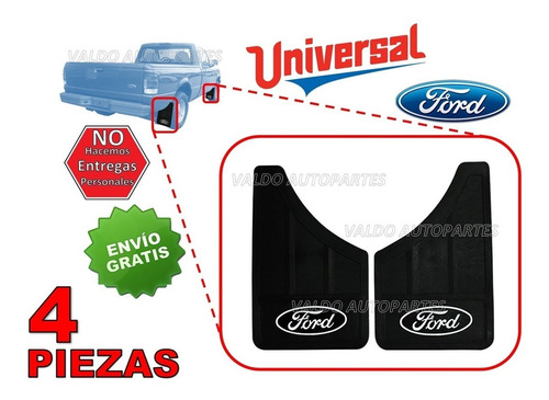 Loderas Hule Logo Ford Universal Autos Camionetas Chico 4 Ps Foto 2