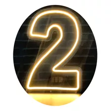 2 Placas Luminoso Neon De Led - Numeros 0 A 9 60cm