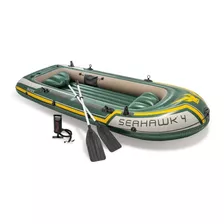 Bote Inflável Intex Seahawk 4 Pessoas 400 Remos Bomba Barco