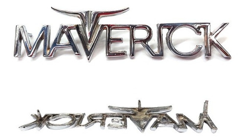 Emblema Maverick Metalico Cromado Nuevo Foto 2