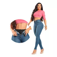 Calça Jeans Feminina Com Cinta Modela Barriga Escultural