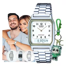 Relógio Casio Feminino Masculino Vintage Aq-230a + Chaveiro