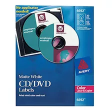 Avery 6692 Cd - Dvd Etiquetas Para Impresoras Láser A Color,