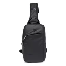 Shoulder Bag Cavalera Bolsa Transversal Executiva Resistente Cor Preto Correia De Ombro Preto Desenho Do Tecido Liso