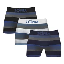 Kit 3 Cuecas Boxer Zorba Listrada 847 Original Em Algodão