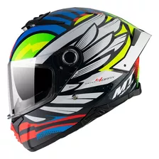 Capacete Masculino Mt Thunder 4 Drax Azul Esportivo Moto