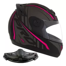 Capacete Feminino Moto Fechado Rosa Pro Tork G6 + Narigueira