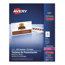 Tarjetas De Presentación Para Imprimir Avery 5371 (250 Tarj)