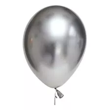 Balão Bexiga Metalizado Cromado Redondo Nº9 Aniversário 25un