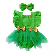 Jardineira Romper Body Bebe Fantasia Tinker Bell Sininho