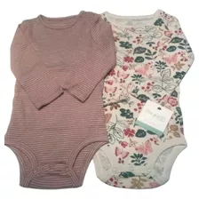 Pack Dos Bodys Carters / Nena / 18m / Flor Y Rayado