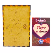 Kit O Oráculo Poder Do Amor E Porta Tarô Caixa Madeira