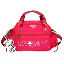 Bolsa Moderna Transversal E Mão Com Bolso Snoopy Bau Pink Cor Rosa