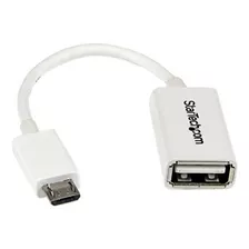 **** 5in Blanca Micro Usb Al Adaptador De Anfitrión Del Usb 