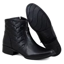 Bota Botina Coturno Feminina Casual Social Couro Nobre Country Rodeio Tal Mae E Filha Cano Curto Confortavel Infantil 