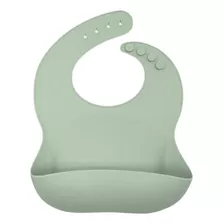 Babador Silicone Infantil Bebê Pega Migalhas Impermeável - Verde