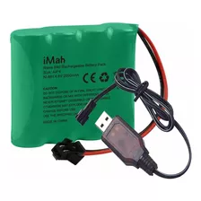 Bateria Para Carrinho 4,8v 2000mah Com Carregador Usb Smp02