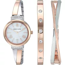 Anne Klein Reloj Pulsera Con Detalles De Cristal De Mujer