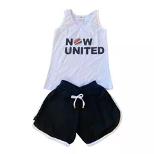 Conjunto Regata Branco E Short Infantil Now United Camiseta