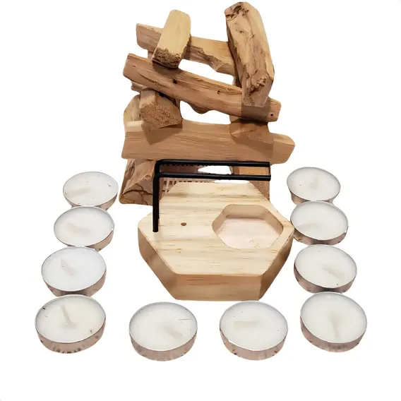 Incensário Palo Santo Natural Encerado Hexa Fadinha Verde