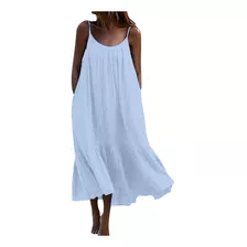 Vestido Largo De Verano Para Mujer, Estilo Boho, Sin Mangas,