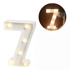 Luminária Led 3d Número 7 Branca/quente 22cm Decoração Festa