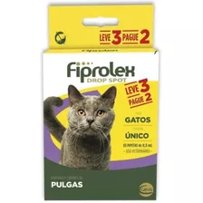 Fiprolex Drop Spot Gatos 3 Pipetas Antipulgas Leve 3 Pague 2