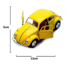 Carrinho Fusca Clássico Miniatura Colecionador Policia Barat Cor Carro Fusca Amarelo