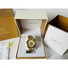 Belleza De Reloj Versace De Caballero Dorado Blanco 