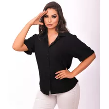 Kit 3 Blusa Camisa Social Feminina Viscose Chemise Manga 3/4