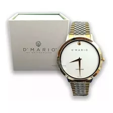 Reloj D' Mario Acero Hombre Ze3080 Dorado-plateado Original