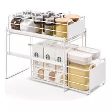 Organizador Estante Multiuso Casatua Lavaplatos Cocina Baño Color Blanco