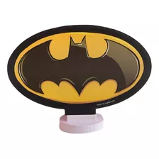 Luminária Abajur Batman Dc Cor Da Cúpula Preto E Amarelo Cor Da Estrutura Branco