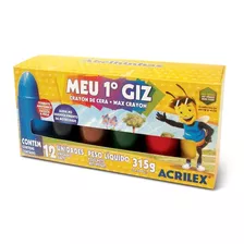 Giz De Cera Acrilex Meu Primeiro Giz 12 Cores Jumbo Escolar