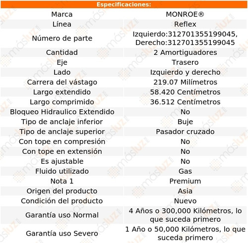 Kit 2 Amortiguadores Tra Gas Reflex Canyon Gmc 04/12 Foto 3