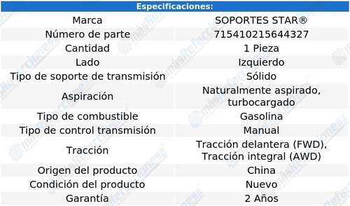 Soporte Caja Transmisin Std Izq Lancer L4 2.0l Turbo 02-06 Foto 2