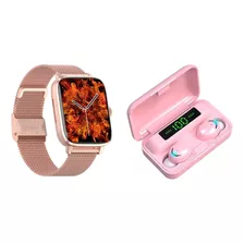 Reloj Inteligente Smartwatch Dt102 + Audifonos Base Carga F9