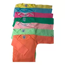 Kit 7 Body Infantil Liso Diversas Cores Malha Fina