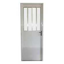 Puertas Exterior De Aluminio Y Vidrio Serie 30 Color Plateado Izquierda