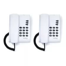 Kit 2 Telefones C/ Fio Mesa Ou Parede Pleno Branco Intelbras