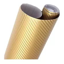 Vinilo Fibra De Carbono Oro Dorado 150x50 Cms Conformable Mt