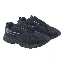 Zapatilla Hombre Running Mesh Negro Corona