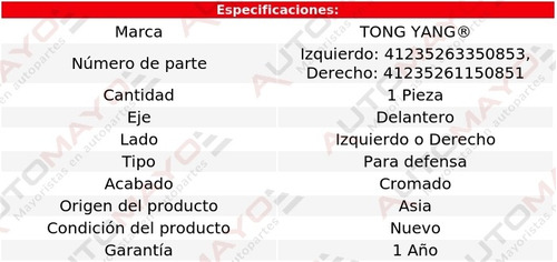 1/ Moldura Defensa Delantera Crom Tong Yang E320 2003-2006 Foto 2