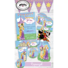 Kit Imprimible Rapunzel Invitacion Etiquetas Candy Bar