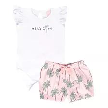 Conjunto Bebê Menina Princesas, Blusa Infantil, Shorts Camis