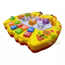 Brinquedo Teclado Pianinho Baby Girafa Com Som Diversão