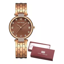 Relógios De Quartzo Inoxidável Com Diamante Mini Focus 0186l