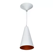 Pendente Cone Branco Com Cobre Aluminio Decoracao