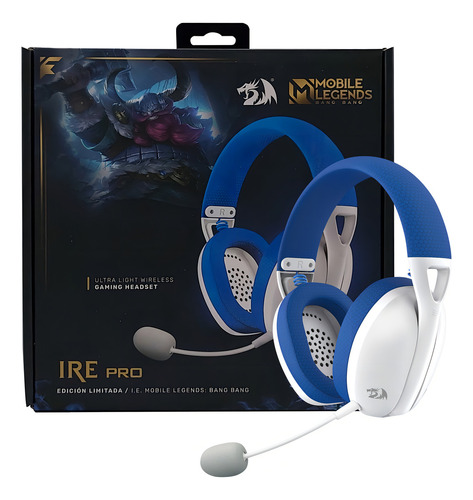 Auriculares Gamer Redragon Ire Pro H848 White Blue Edición Mobile Legends